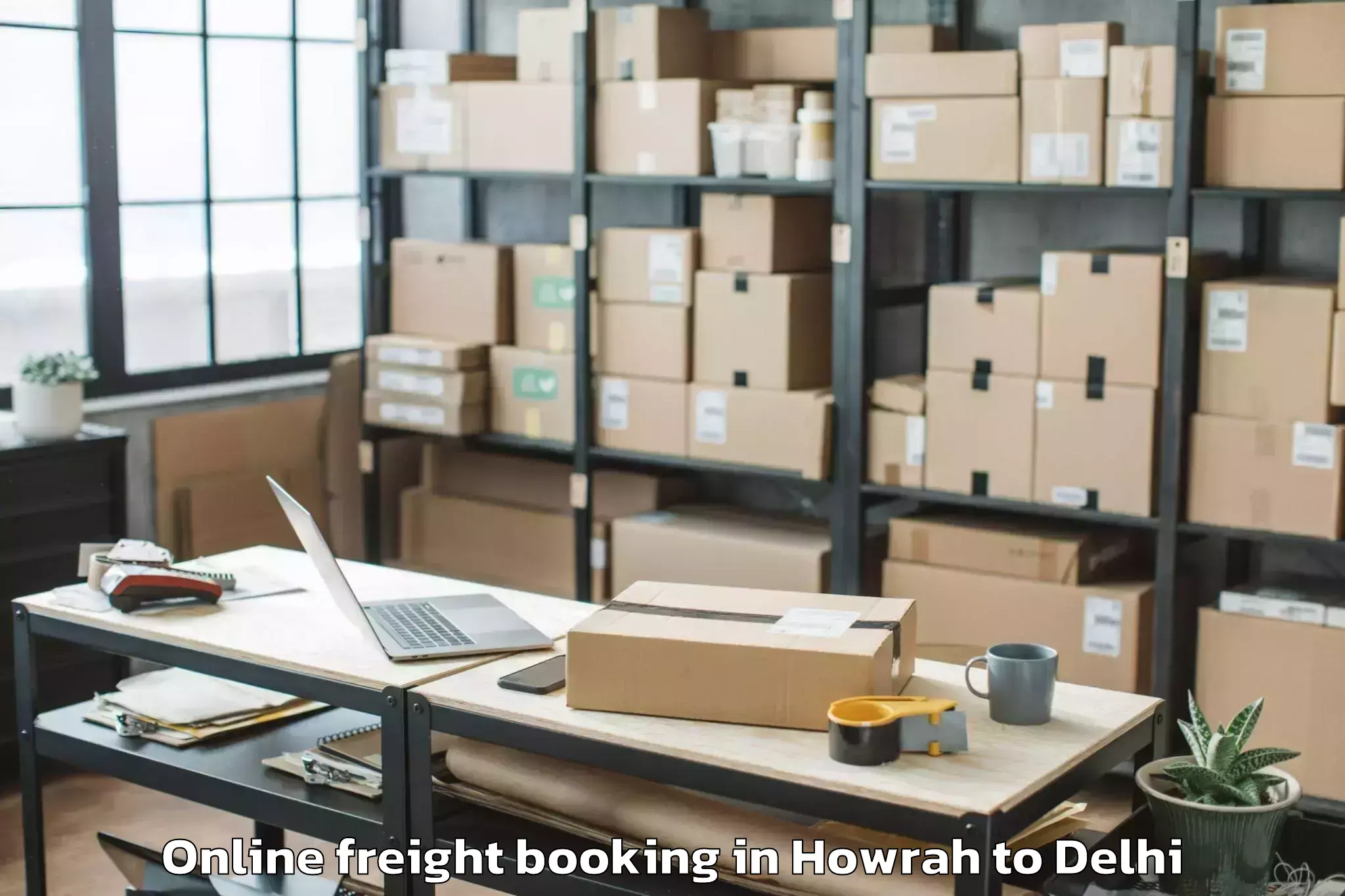 Book Howrah to Naraina Industrial Estate Online Freight Booking Online